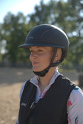 ARRO Equestrian Air Vest in black, worn by a rider – side view